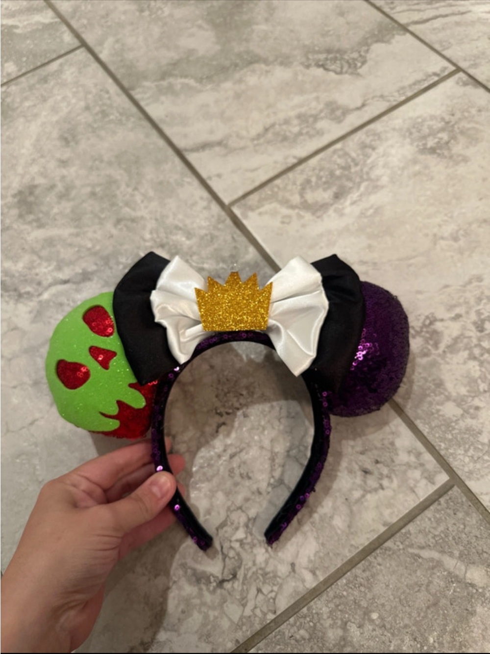 Handmade Minnie Ears Featuring the Evil Queen from Snow White